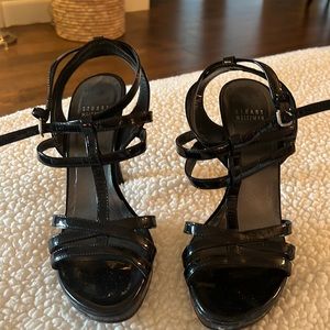 Stuart Weitzman Strappy Black Patent Sandals